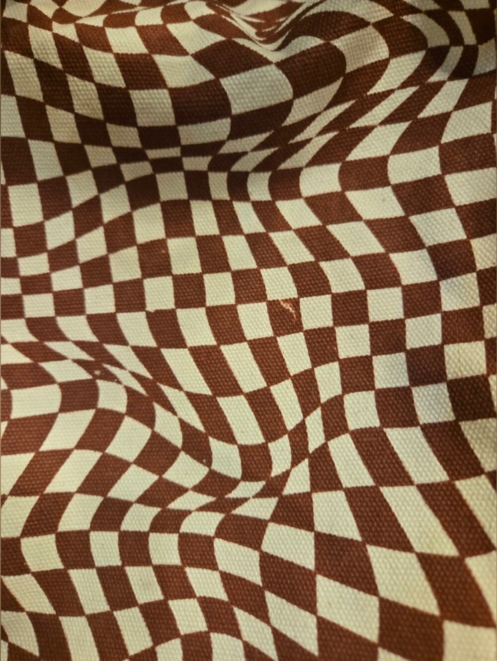 BAGGU Horizontal Duck Bag Maroon Trippy Checker pattern - Picture 3 of 8